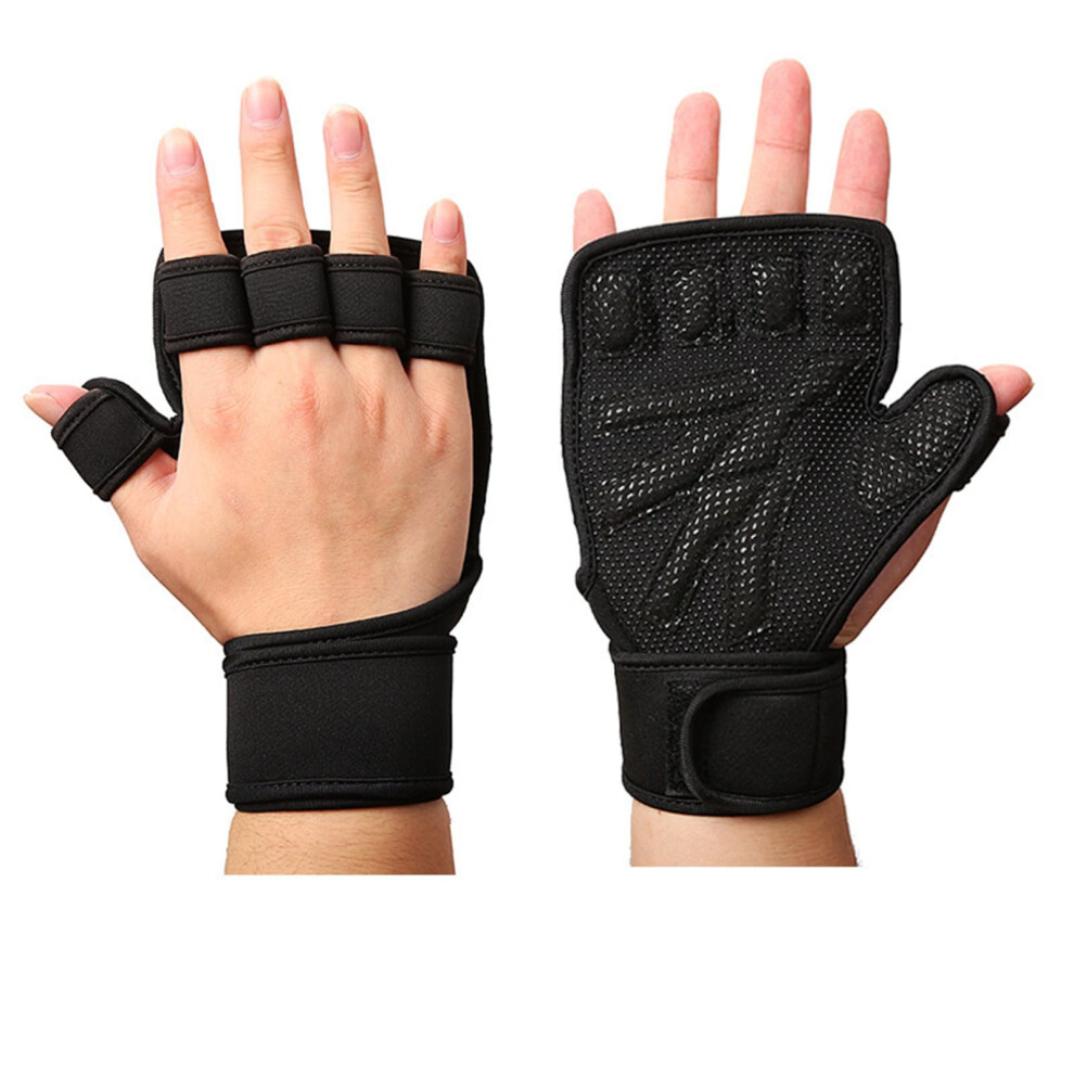 Weight Lifting Gloves With Wrist Support For Men And Women, Open Finger Design, Durable Material, Ideal For Gym Fitness Training-image-OPC-PKB77WN-NEW