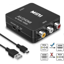 To Hdmi Converter, 1080p for Ps2 Wii Snes N64 Vhs Vcr Camera Dvd, Supporting Pal/ntsc with Usb Cable