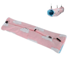 Pink Plüsch Hamster Tunnel Nest Kleines Haustier Spielhaus 15x30cm