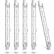R7s 300W Halogen Bulb 118mm - Linear Halogen Floodlight Warm White 2800K, for Security Lamps, Landscape Lighting, Pack of 5