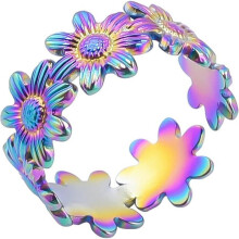 Toe Rings Flower Hawaiian Leaf Stainless Steel Band Ring Stylish Toe Rings for Women for Wedding Engagement Promise
