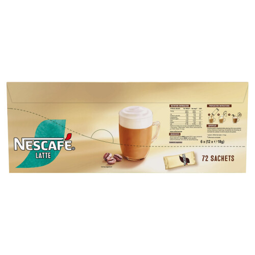 Nescafe Nescaf Latte Instant Coffee Sachets - 72 X 18g 2