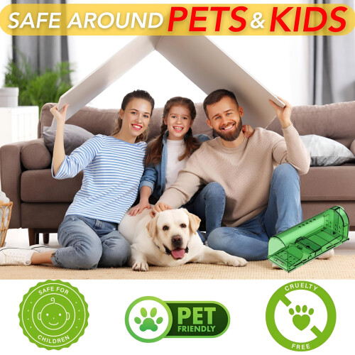 Hydro Humane Mouse Traps 4Pack for Indoors Reusable Live Trap Washable 2