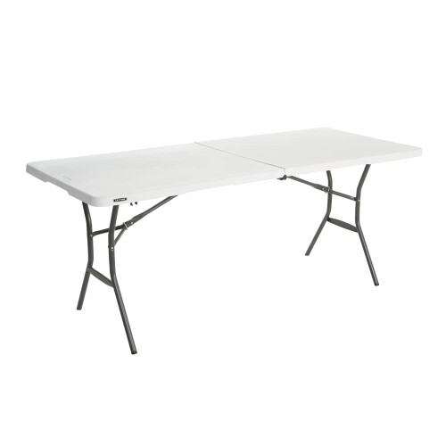 Lifetime 6 Ft 1.83m Essential Foldinhalf Table White Granite