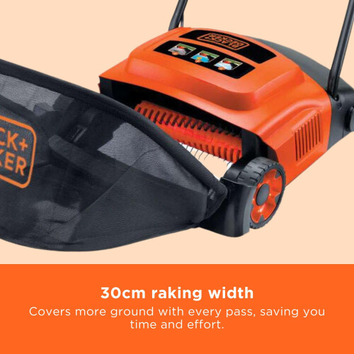 Black + Decker Black Decker Lawn Raker 600W Adjustable Height Scarifier with Large 2