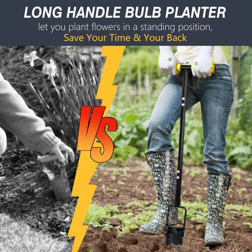 Colwelt Bulb Planter Tool Long Handle Serrated Base Planters Gardening 1