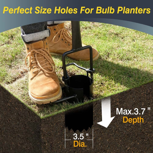 Colwelt Bulb Planter Tool Long Handle Serrated Base Planters Gardening 2