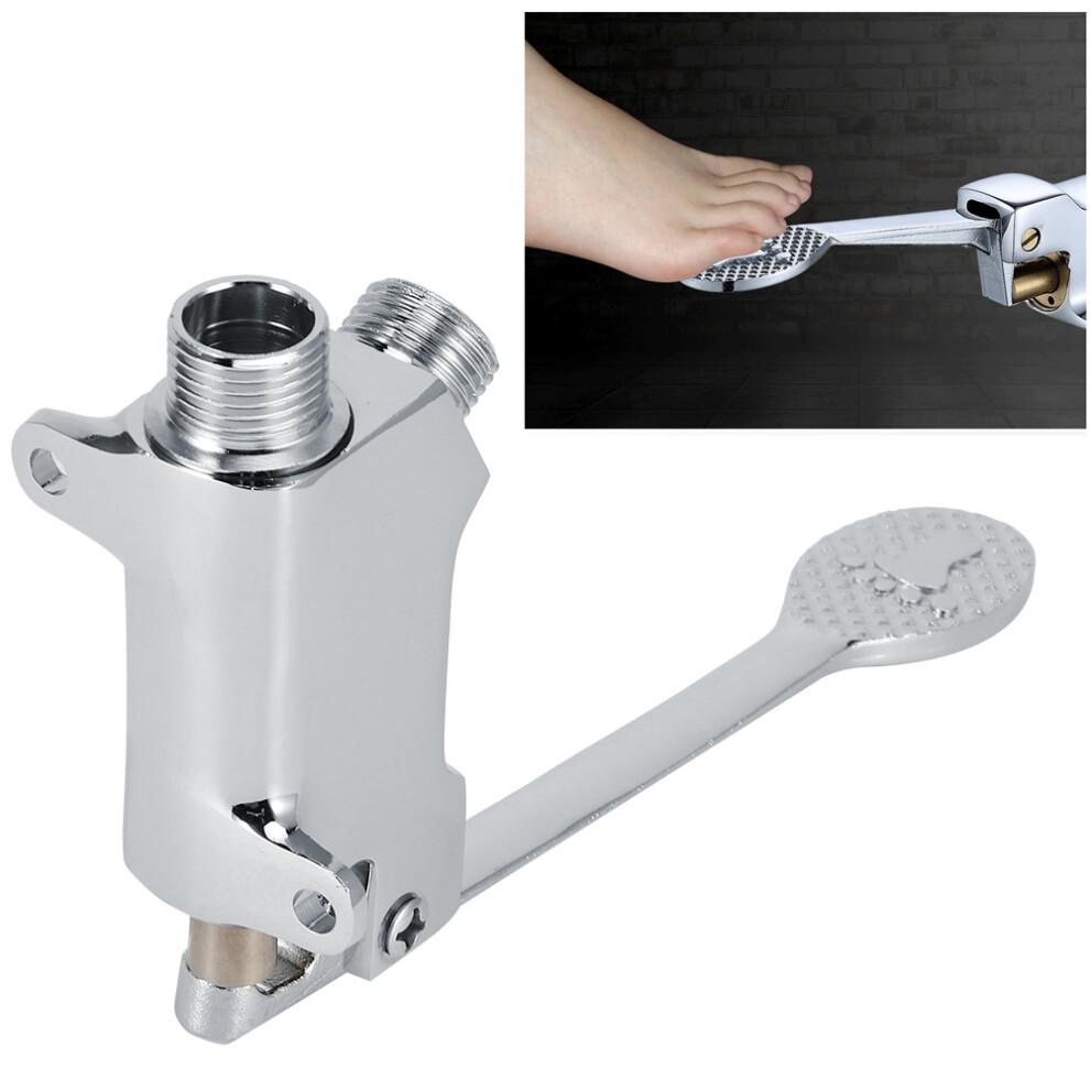 Bathroom Floor Mount Foot Pedal Valve Copper G1/2 Thread For Basin Taps 9321346268345