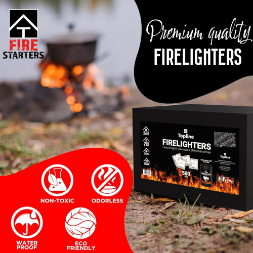 Instant Fire Starter Lighters Multipack - 500 Odourless Firelighter 1