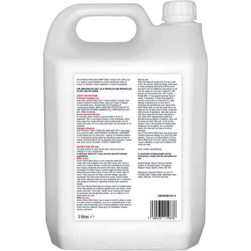 Enviro Works Weed Gone 5L Fast Acting Weedkiller Long Hose Trigger 1