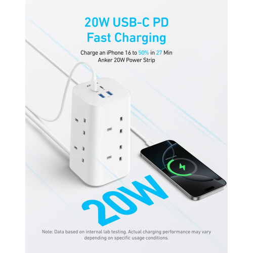 Anker Anker Tower Extension Lead with USB Slots 12in1 Surge Protector Plug 1
