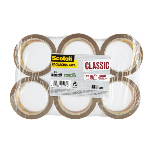 Scotch Scotch Ideal Tape for Boxes and Parcels Packing Brown 6 Rolls
