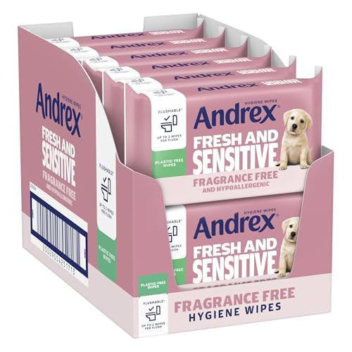 Andrex Andrex Fresh and Sensitive Hygiene Wipes 12 Pack Flushable Moist 1