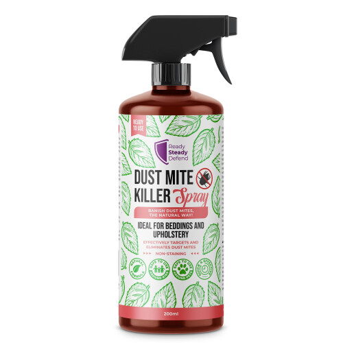 Dust Mite Killer Spray 200ml - Nonstaining Quick Action with Natural