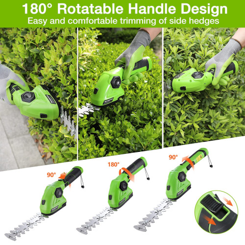 Workpro 2 in 1 7.2V Cordless Hedge Trimmer Grass Shear with Lithiumion 1