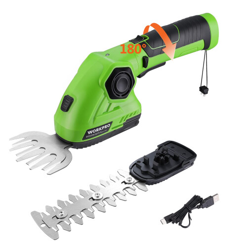 Workpro 2 in 1 7.2V Cordless Hedge Trimmer Grass Shear with Lithiumion