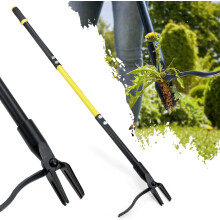 Jardineer Weed Remover Tool Stand Up Puller Root with 4 Claws 45 Long