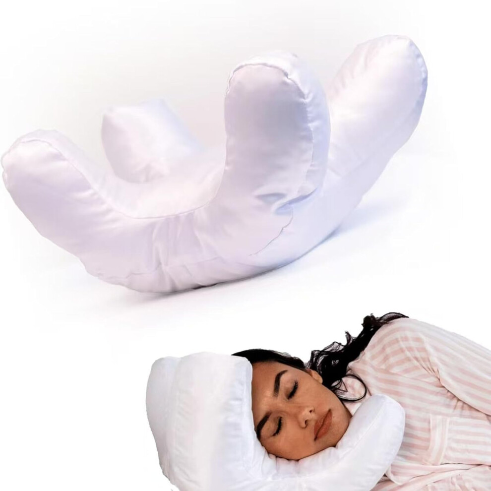 White Flawless Face Pillow For Side Sleepers, Anti-Wrinkle Sleeping Pillow, Pillow For Facial Lines