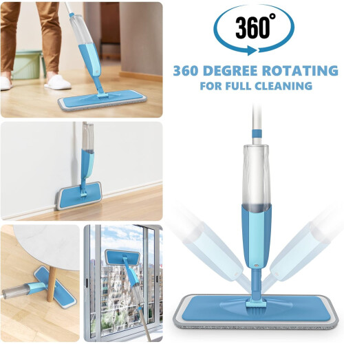 Papclean Microfibre Spray Mop with 3 Reusable Pads and Refillable 1
