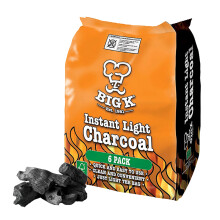 Big K Instant Light Lumpwood Charcoal Bags - 6x1kg Bbq Coals Are Easy