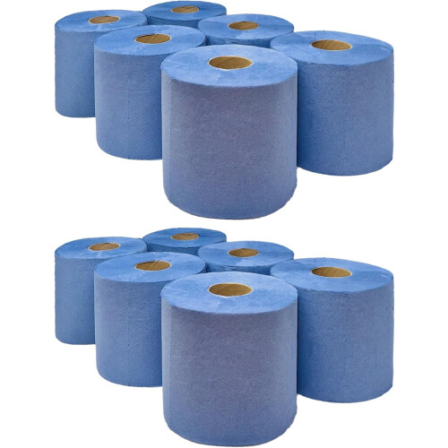 Dhanzipak 12 X Value Pack Blue Centrefeed Roll 2ply 46m Per 200 Sheets 1