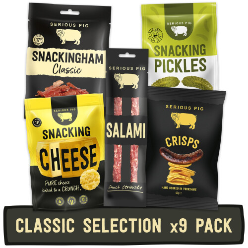 Serious Pig Classic Selection Box Gourmet Snack Hamper with Cheese