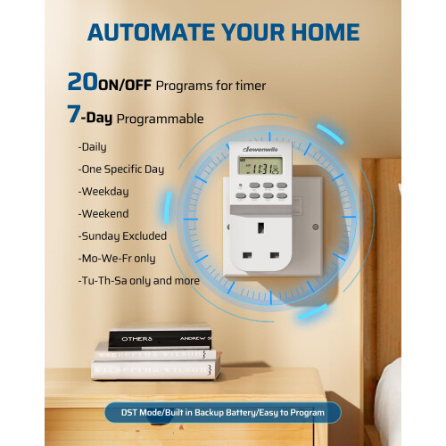 Dewenwils Digital Lamp Timer Socket Plug 20 on Off Weekly Settings 1
