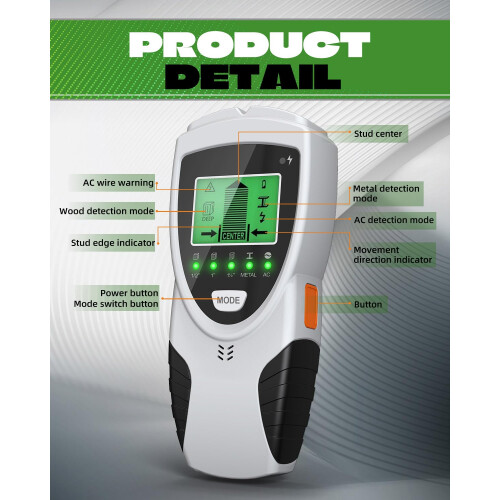 Zumhigh 5in1 Wall Scanner with Lcd Display Stud Detector Wire Metal 1