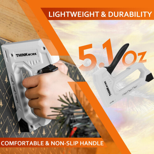 Thinkwork Light Duty Staple Gun - Upholstery for Wood with 1600pcs 2