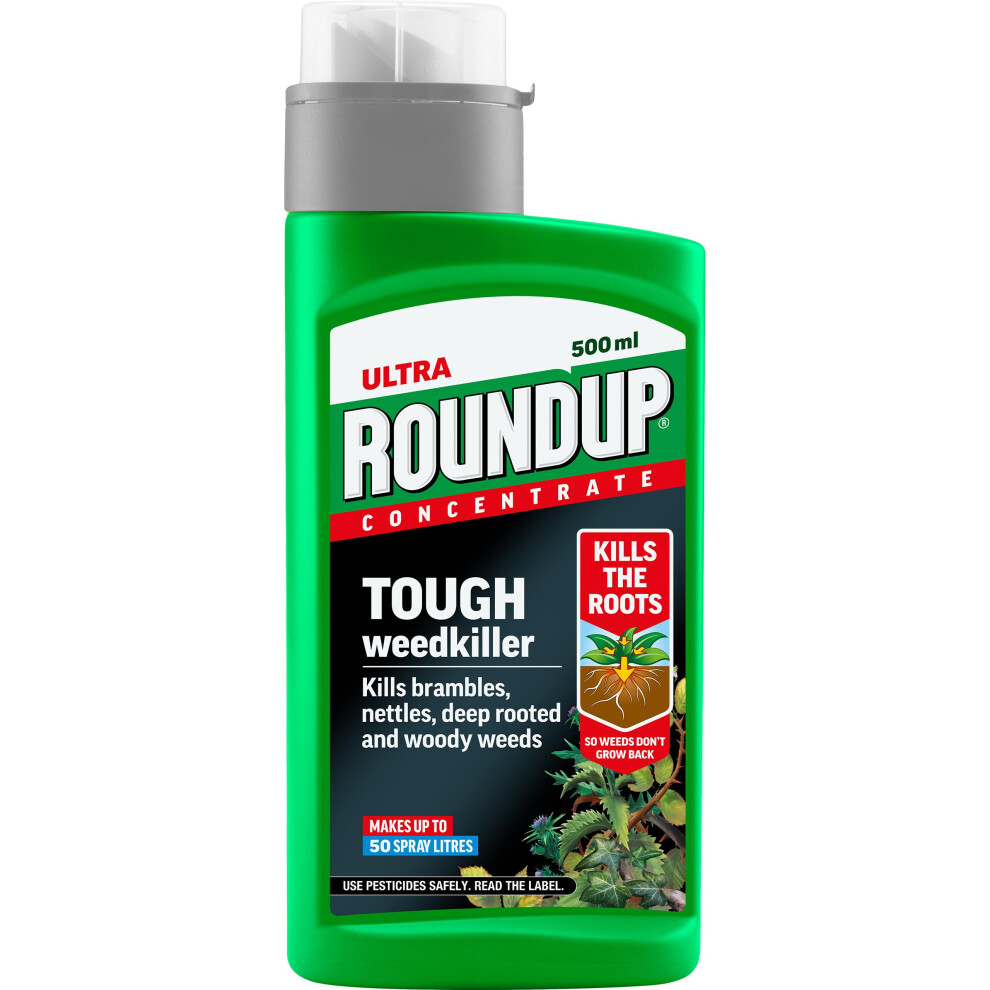 Roundup Ultra Tough Weedkiller Concentrate Liquid 500Ml