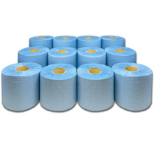 Dhanzipak 12 X Economy Blue Centrefeed Paper Tissue Rolls - 2 Ply