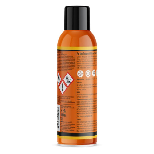 Gorilla Gorilla Heavy Duty Spray Adhesive 400ml Fast Drying High Strength Mist 1