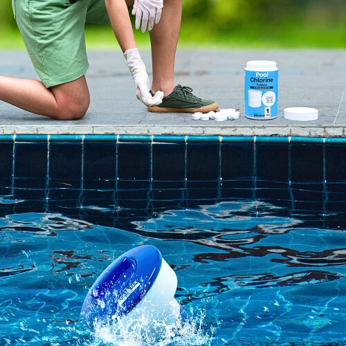 Pool Crab Chlorine Tablets 1kg Multifunctional 4-in1 Dispenser for 1