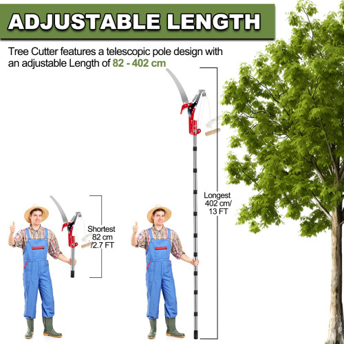Tree Loppers Long Reach Telescopic 82-402cm Pruner with Extendable 1