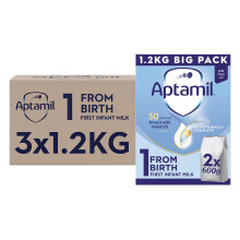 Aptamil 1 First Baby Milk Powder From Birth 1.2K Pack of 3