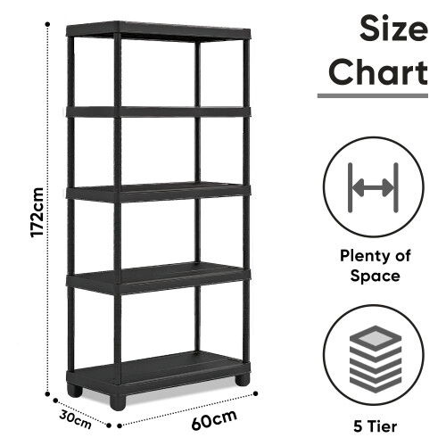 Vivo Technologies 2 X 5 Tier Heavy Duty Plastic Shelving Unit Storage 2