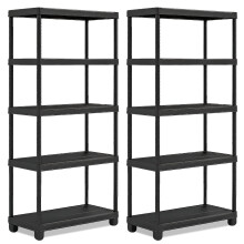 Vivo Technologies 2 X 5 Tier Heavy Duty Plastic Shelving Unit Storage