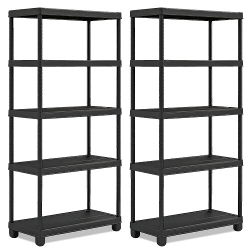 Vivo Technologies 2 X 5 Tier Heavy Duty Plastic Shelving Unit Storage