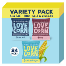 Love Corn Variety Pack 8x Sea Salt Bbq Vinegar Healthy Snacks Ideal
