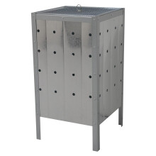 Woodside 100L Square Garden Galvanised Incinerator Fire Bin Rubbish