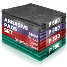 S R Abrasive Pads 150x230mm 12piece Set P180 P320 P600 P800 Flexible