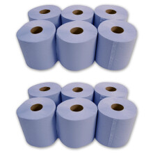 Kapco 12 Value Blue Centrefeed Rolls 2ply Embossed Paper Tissue Roll