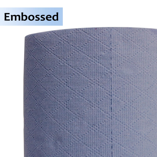 Kapco 12 Value Blue Centrefeed Rolls 2ply Embossed Paper Tissue Roll 1