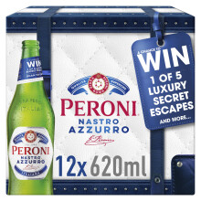 Peroni Nastro Azzurro Premium Italian Lager 12 X 620ml Bottles 5 Abv