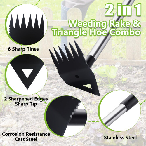 Pimekoy Weed Puller Remover Tool with Long Handle Weeding Tools for 1