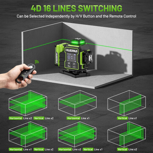 Huepar 2024 Edition W04CG 4D Laser Level Lcd Display Rotating Motor 2
