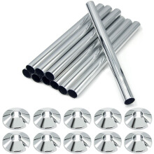 10 Pcs Radiator Pipe Covers and Collars 15mm X 200mm 16mm Chrome