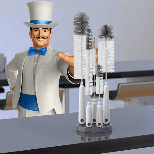 Mrsiga Bottle Brush Cleaning Set with Storage Holder 5 Pack Straw 1