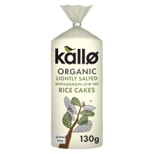 Kallo Organic Lightly Salted Rice Cakes Wholegrain Slices Low Fat