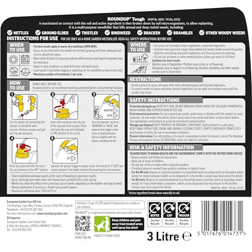 Roundup Roundup 3L Xl Tough and Deep Root Weedkiller 1